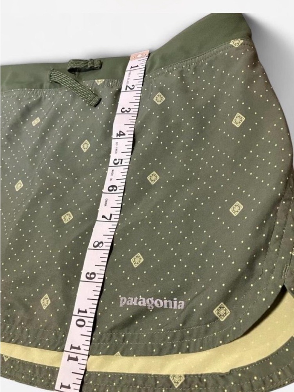 Patagonia Olive Green Printed Active Skort Drawstring Waist Women’s Size Small - Picture 5 of 8